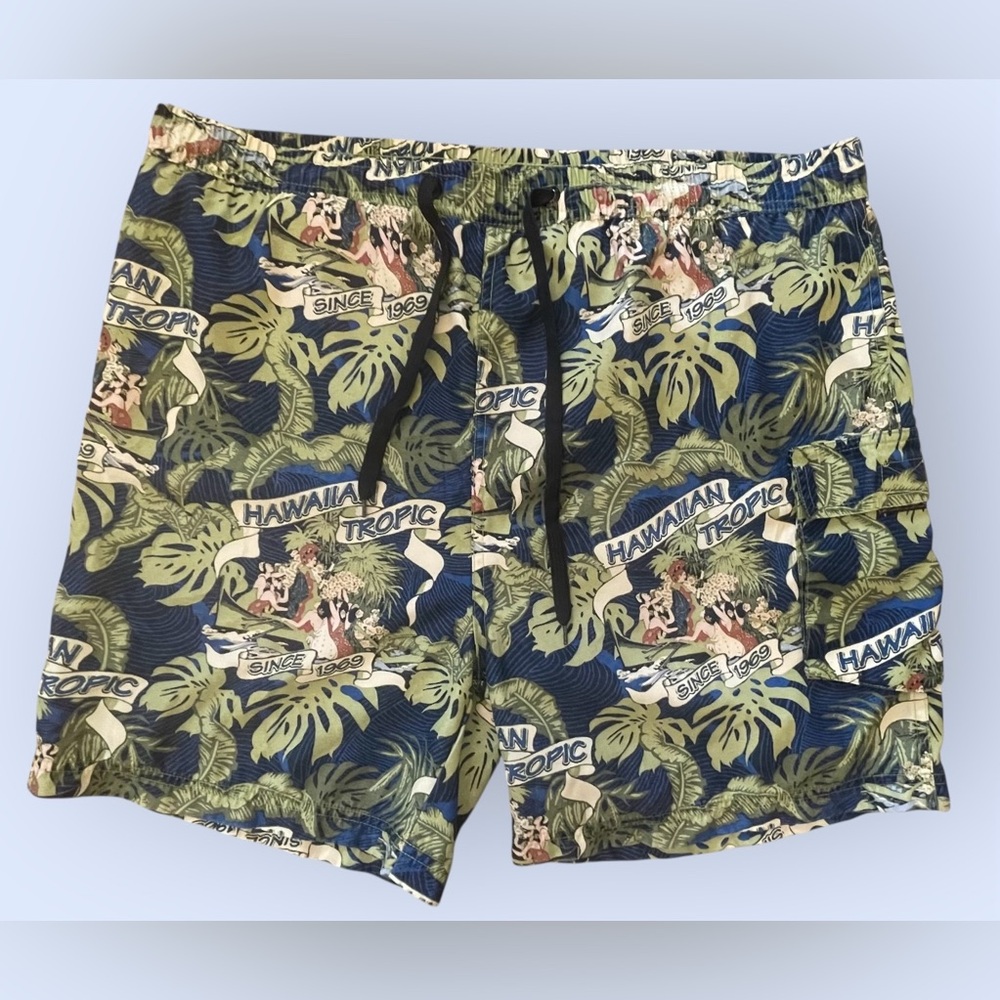 Hawaiian Tropic Men's Green Swim Shorts